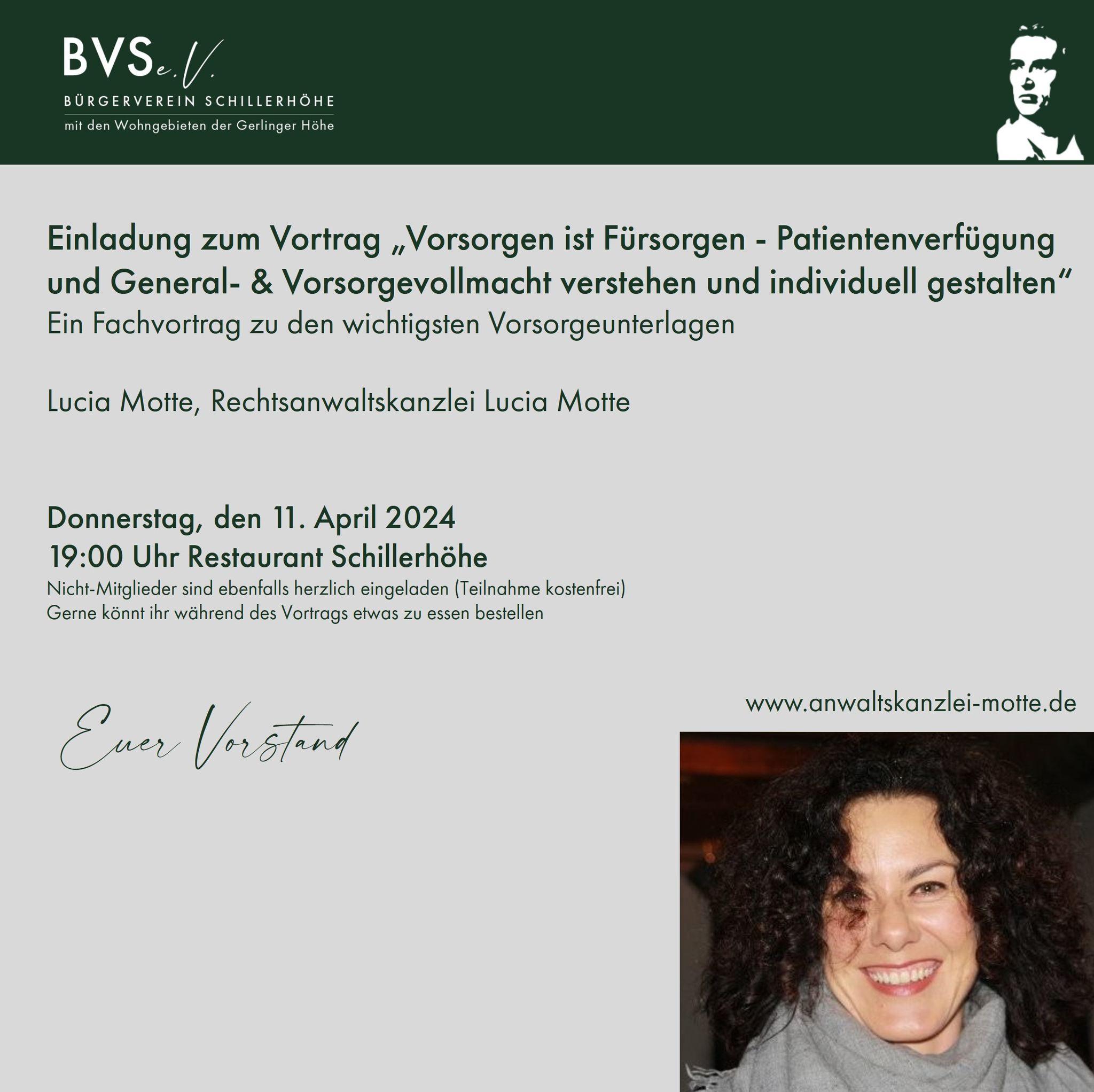 Vortragseinladung Patientenverfügung